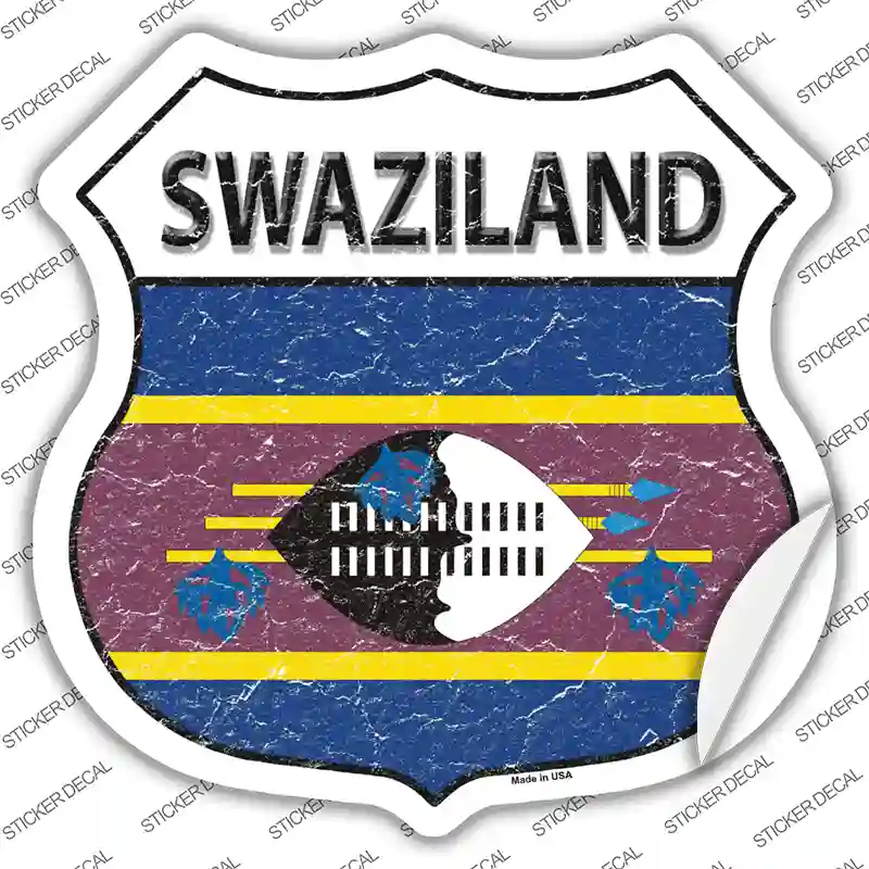 Swaziland Flag Novelty Highway Shield Sticker Decal