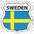 Sweden Flag Novelty Highway Shield Sticker Decal