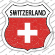 Switzerland Flag Novelty Highway Shield Sticker Decal