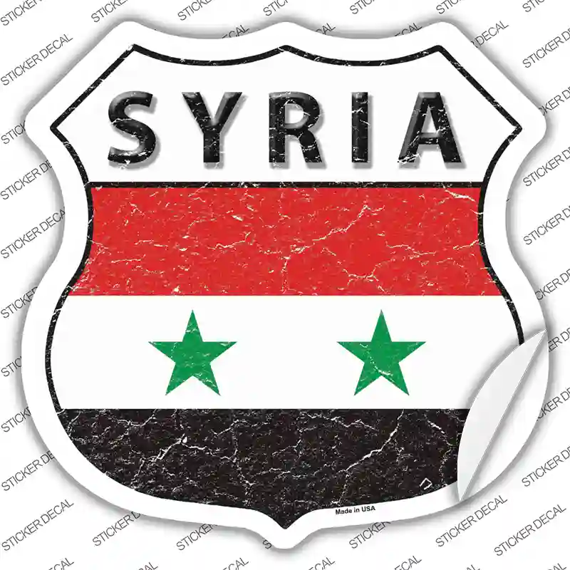 Syria Flag Novelty Highway Shield Sticker Decal