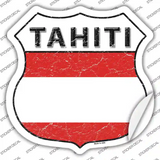 Tahiti Flag Novelty Highway Shield Sticker Decal