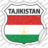 Tajikistan Flag Novelty Highway Shield Sticker Decal