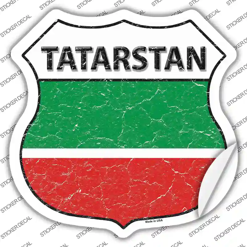 Tatarstan Flag Novelty Highway Shield Sticker Decal
