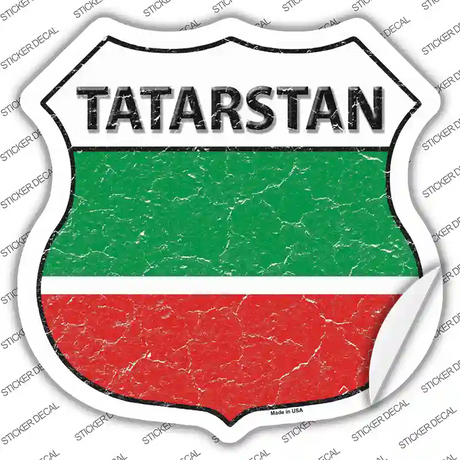 Tatarstan Flag Novelty Highway Shield Sticker Decal