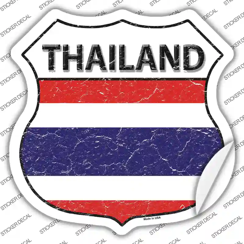 Thailand Flag Novelty Highway Shield Sticker Decal