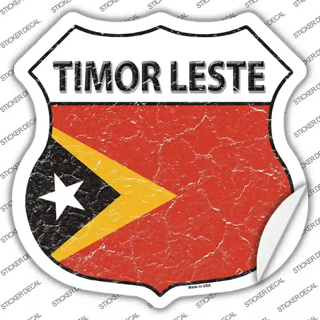 Timor Leste Flag Novelty Highway Shield Sticker Decal