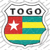 Togo Flag Novelty Highway Shield Sticker Decal