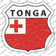 Tonga Flag Novelty Highway Shield Sticker Decal