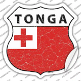 Tonga Flag Novelty Highway Shield Sticker Decal