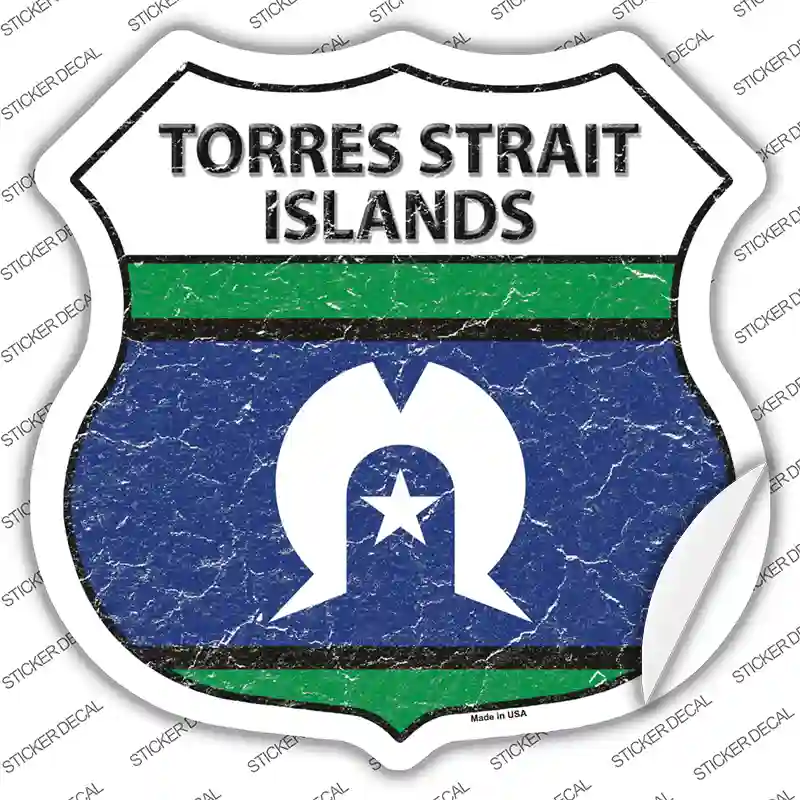 Torres Strait Islands Flag Novelty Highway Shield Sticker Decal