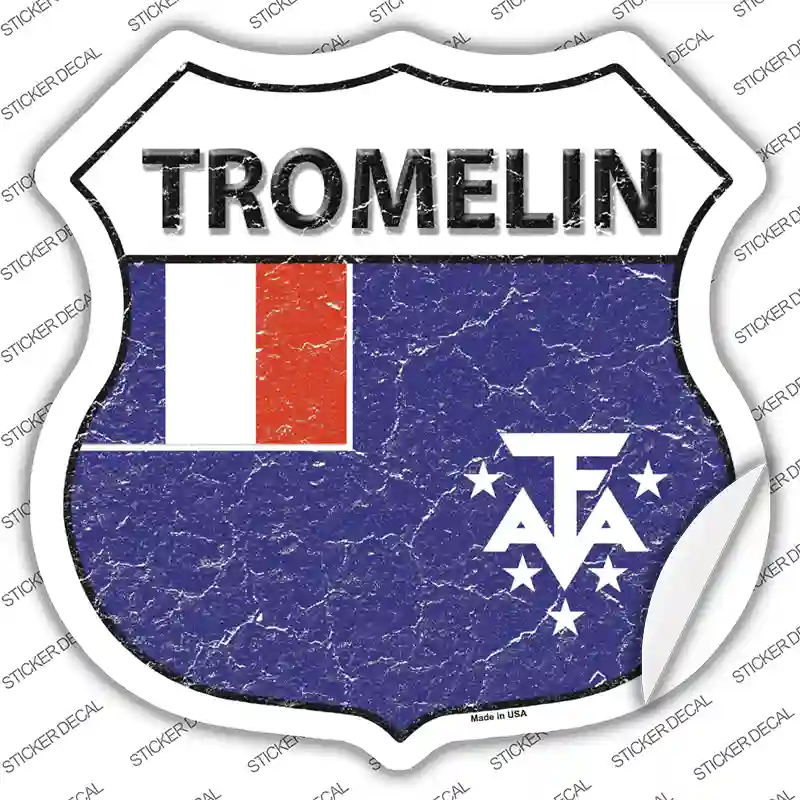 Tromelin Flag Novelty Highway Shield Sticker Decal