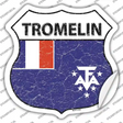 Tromelin Flag Novelty Highway Shield Sticker Decal