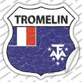 Tromelin Flag Novelty Highway Shield Sticker Decal