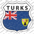 Turks Flag Novelty Highway Shield Sticker Decal