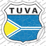 Tuva Flag Novelty Highway Shield Sticker Decal