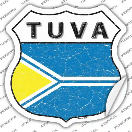 Tuva Flag Novelty Highway Shield Sticker Decal