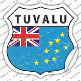 Tuvalu Flag Novelty Highway Shield Sticker Decal