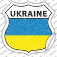 Ukraine Flag Novelty Highway Shield Sticker Decal
