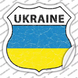 Ukraine Flag Novelty Highway Shield Sticker Decal