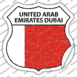 United Arab Emirates Dubai Flag Novelty Highway Shield Sticker Decal