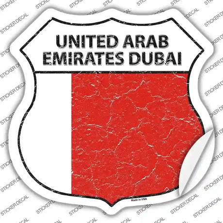 United Arab Emirates Dubai Flag Novelty Highway Shield Sticker Decal
