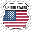 United States Flag Novelty Highway Shield Sticker Decal
