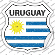 Uruguay Flag Novelty Highway Shield Sticker Decal