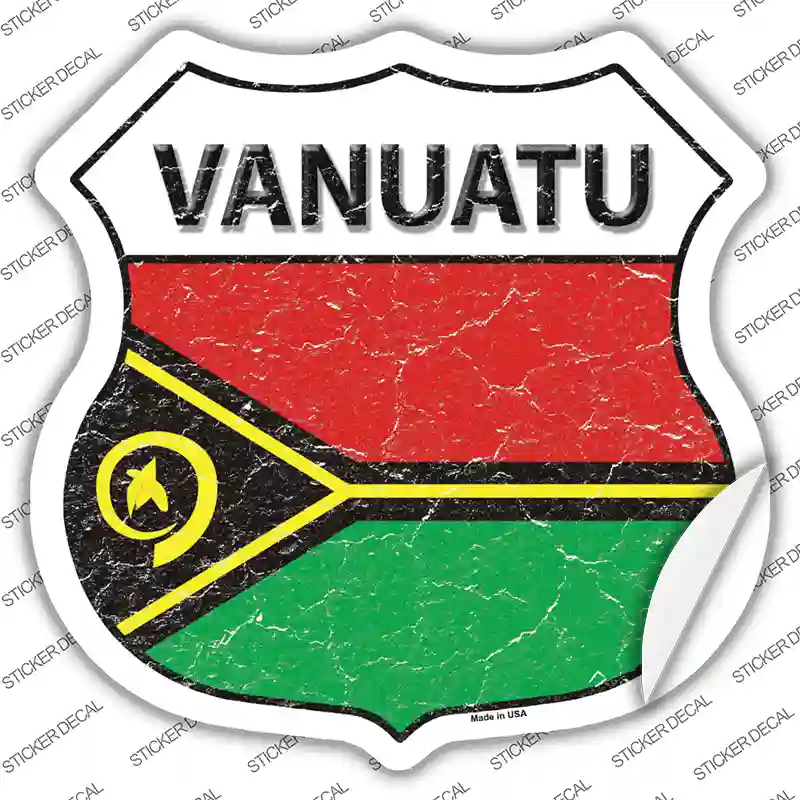 Vanuatu Flag Novelty Highway Shield Sticker Decal