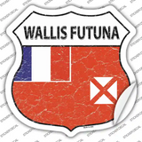 Wallis Futuna Flag Novelty Highway Shield Sticker Decal