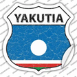 Yakutia Flag Novelty Highway Shield Sticker Decal