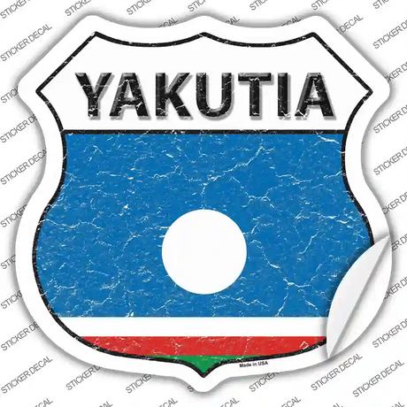Yakutia Flag Novelty Highway Shield Sticker Decal
