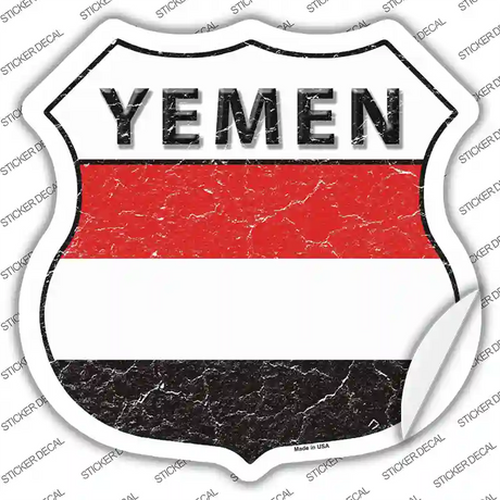 Yemen Flag Novelty Highway Shield Sticker Decal