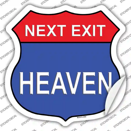Next Exit Heaven Novelty Highway Shield Sticker Decal