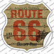 Route 66 Wood Effect Novelty Highway Shield Sticker Decal