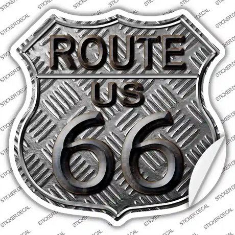 Route 66 Stamped Novelty Highway Shield Sticker Decal