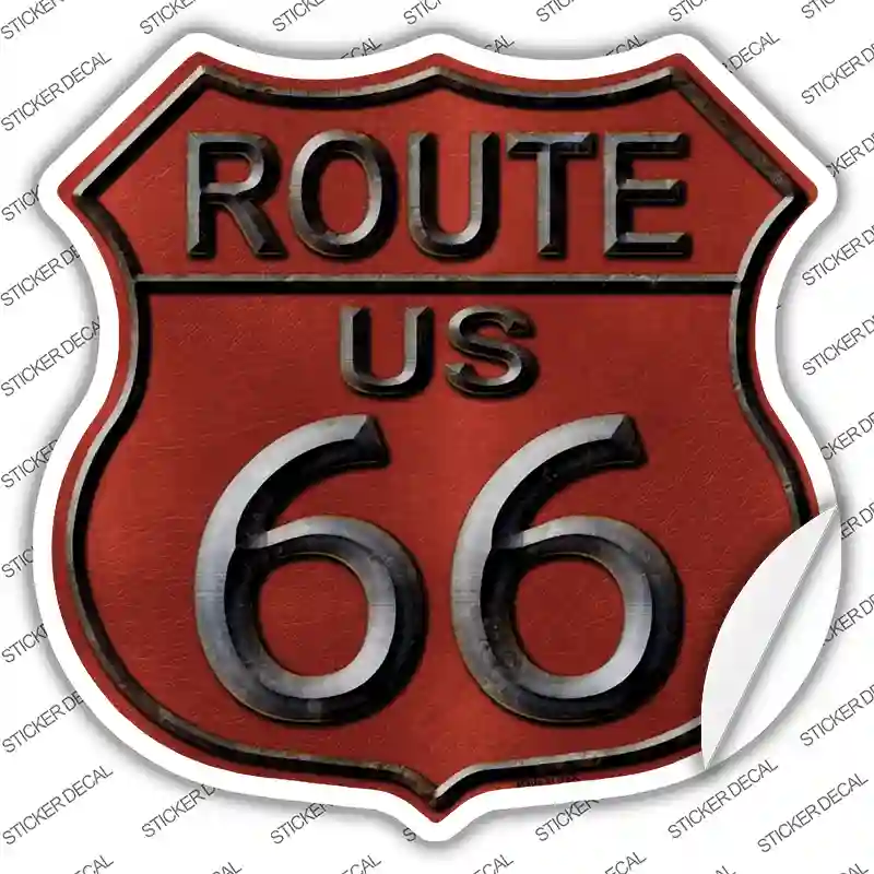 Route 66 Red Novelty Highway Shield Sticker Decal