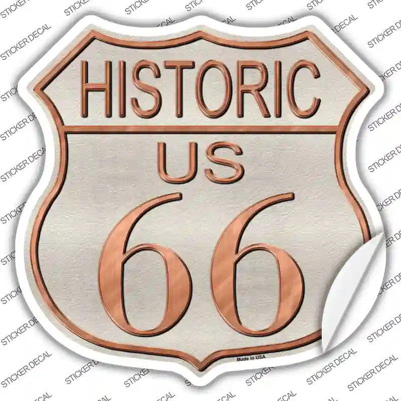 Historic Route 66 Novelty Highway Shield Sticker Decal