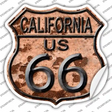 California Route 66 Rusty Novelty Highway Shield Sticker Decal