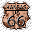 Kansas Route 66 Rusty Novelty Highway Shield Sticker Decal