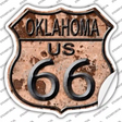 Oklahoma Route 66 Rusty Novelty Highway Shield Sticker Decal