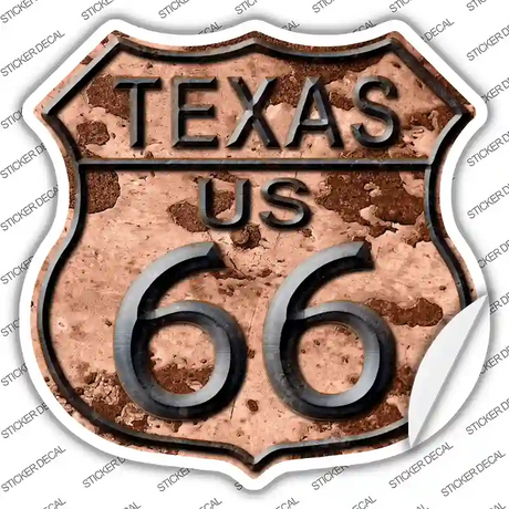 Texas Route 66 Rusty Novelty Highway Shield Sticker Decal