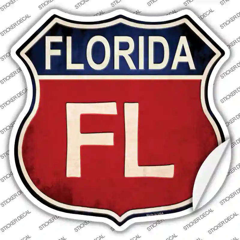Florida Novelty Highway Shield Sticker Decal