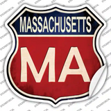 Massachusetts Novelty Highway Shield Sticker Decal