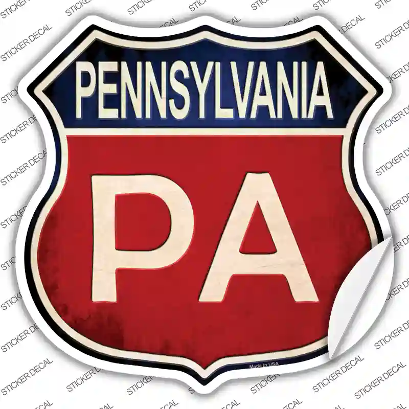 Pennsylvania Novelty Highway Shield Sticker Decal