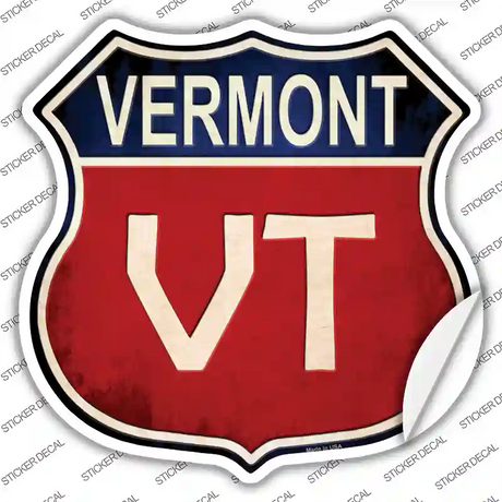 Vermont Novelty Highway Shield Sticker Decal