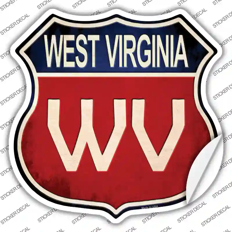 West Virginia Novelty Highway Shield Sticker Decal
