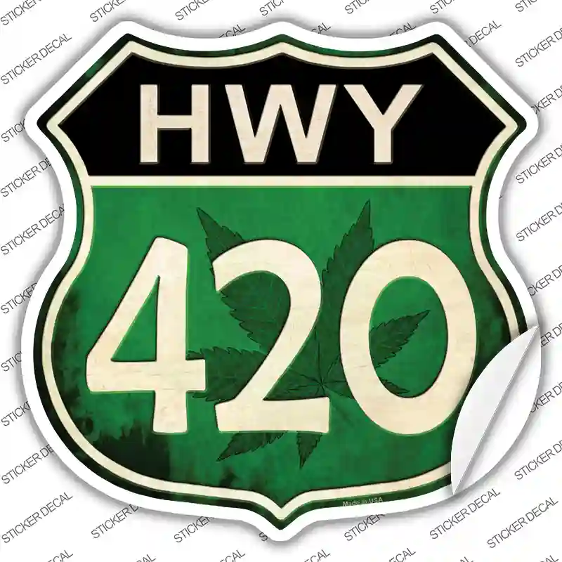 Hwy 420 Novelty Highway Shield Sticker Decal