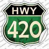 Hwy 420 Novelty Highway Shield Sticker Decal