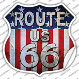 Route 66 Vertical American Flag Novelty Highway Shield Sticker Decal