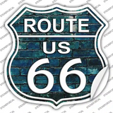 Route 66 Blue Brick Wall Novelty Highway Shield Sticker Decal